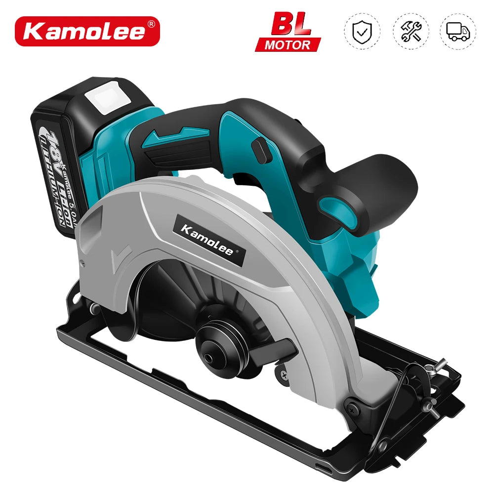 Kamolee 7 inch 21V 6.0Ah 6000mAh Electric Circular Saw  for Home DIY Apply to 18V 21V Battery