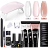 LILYCUTE 15ml Nail Extension Gel Kit Soak Off UV Gel Acrylic White Clear Pink Gel Nail Polish LED Lamp Manicure Set For Nail Art