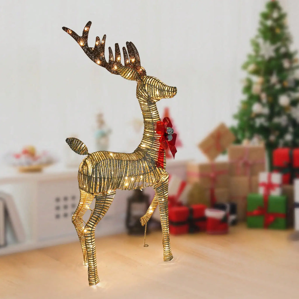 Christmas Decorations Outdoors Reindeer, Christmas Decor Iridescent Deer, Light up Christmas Decor Deer