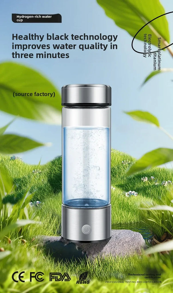 Portable Electric Hydrogen Generator Water Cup Filter Ionizer Maker Hydrogen-Rich Water Cup Anti-Aging Hydrogen Water Bottle