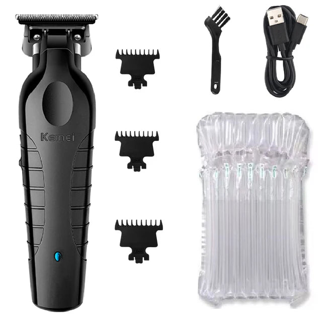Kemei 2299 Barber Cordless Hair Trimmer 0mm Zero Gapped Carving Clipper Detailer Professional Electric Finish Cutting Machine