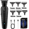 Kemei 2299 Barber Cordless Hair Trimmer 0mm Zero Gapped Carving Clipper Detailer Professional Electric Finish Cutting Machine