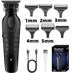 Kemei 2299 Barber Cordless Hair Trimmer 0mm Zero Gapped Carving Clipper Detailer Professional Electric Finish Cutting Machine