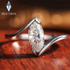 1CT Marquise Cut Moissanite Engagement Ring for Women 5x10mm Lab Diamond Solitaire Ring Wedding Band 925 Sterling Silver Jewelry