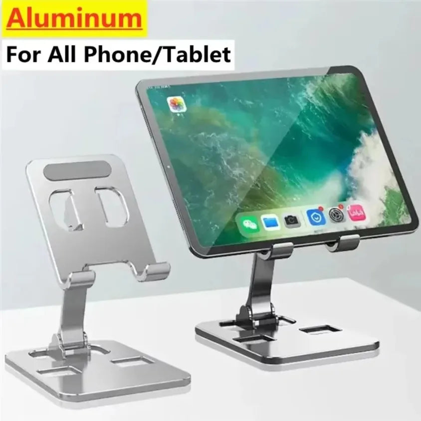 Muzisn Universal Foldable Desk Phone Holder Mount Stand For iPhone 12 13 14 15 16 Phone Holder Tablet Desktop Metal Holder