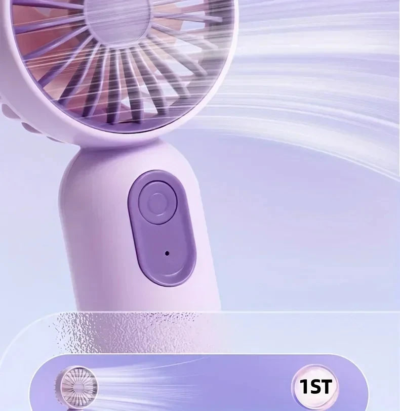 Mini Portable Fan USB Charging 3-Speed Handheld Small Fan Suitable for Office, Student Dormitory, Outdoor Travel and Camping