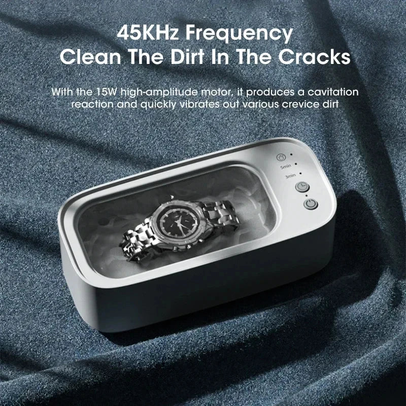 Ultrasonic Cleaning Machine Mini High-frequency Vibration Cleaning Adjustable Glasses Jewelry Pacifier Timed Cleaning Tool