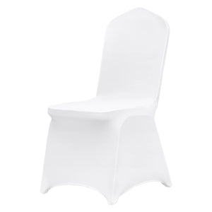 SucceBuy 200pcs Stretch Spandex Folding Chair Covers Universal Fitted Chair Cover Removable Washable Protective Slipcovers White