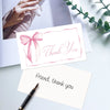 50Pcs Pink Minimalist Thank You Cards, Mini English Gift Note Cards with Blank Design for Party Favors, Gift Wrapping & Decorati