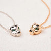 Designer Fashion Style Earrings Necklace Inlay Cubic Zircon Black Enamel Spots Leopard Panther Jewelry Sets