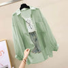 Sunscreen clothing for women, thin cut perspective chiffon shirt, Korean Harajuku loose top, casual women's cardigan top
