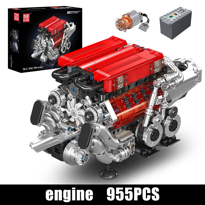 Mould King 10131 Technical Car Building Block Motorized BGT Supercar With W16 Engine Building Block Brick Kids Christmas Gift