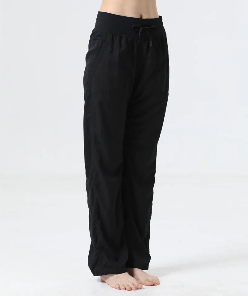 Women's New Folded Yoga Pants Super Soft Loose Micro Horn Fitness Commuter Leisure Sports cropped pants