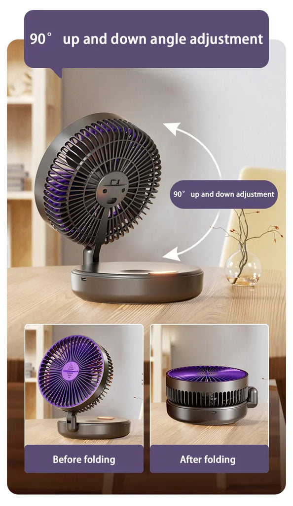 Xiaomi 5000mAh Charge Fan 3 in 1 Multifunctional Fan Brushless Motor Wall-mounted Design 90° Foldable 4 Speed Gears Night Light