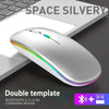 Wireless Mouse Bluetooth-Compatible 2.4GHz Dual Modes Mice Rechargeable RGB Ergonomic Silent Click for PC iPad Laptop Huaiwei