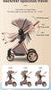 Luxurious Baby Stroller 3 in 1 Portable Travel Baby Carriage Folding Prams High Landscape Aluminum Frame Car for Newborn Baby