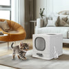 BingoPaw Cat Litter Tray Box: Foldable Top Entry Extra Large Cats Toilet with Lid Kitten Litter Tray Easy Cleaning Drawer Design
