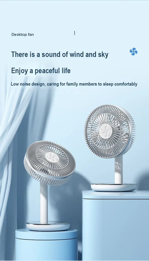 Fans Portable Desktop Fan Home Office Dormitory USB Rechargeable Small Electric Fan Air circulators High Wind Table Fan 7200mAh