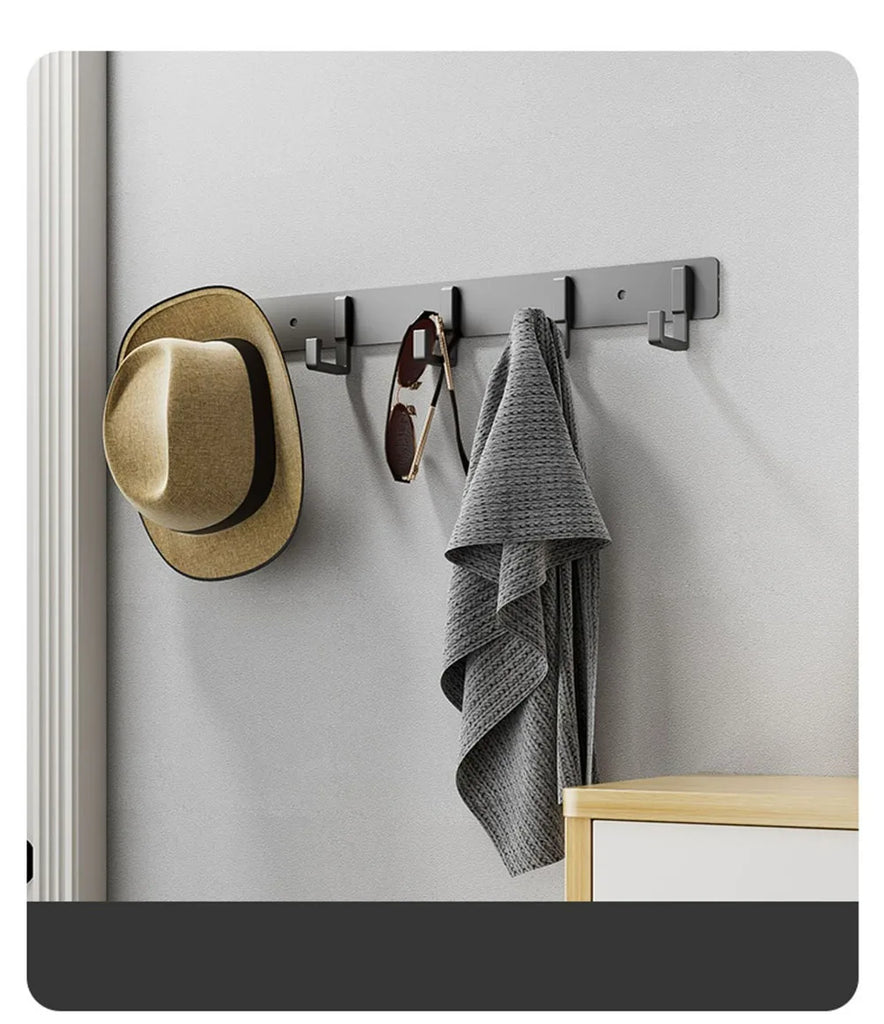 Punch-free wall-mounted living room clothes hanger load-bearing hook towel bathroom wall strong adhesive hanger