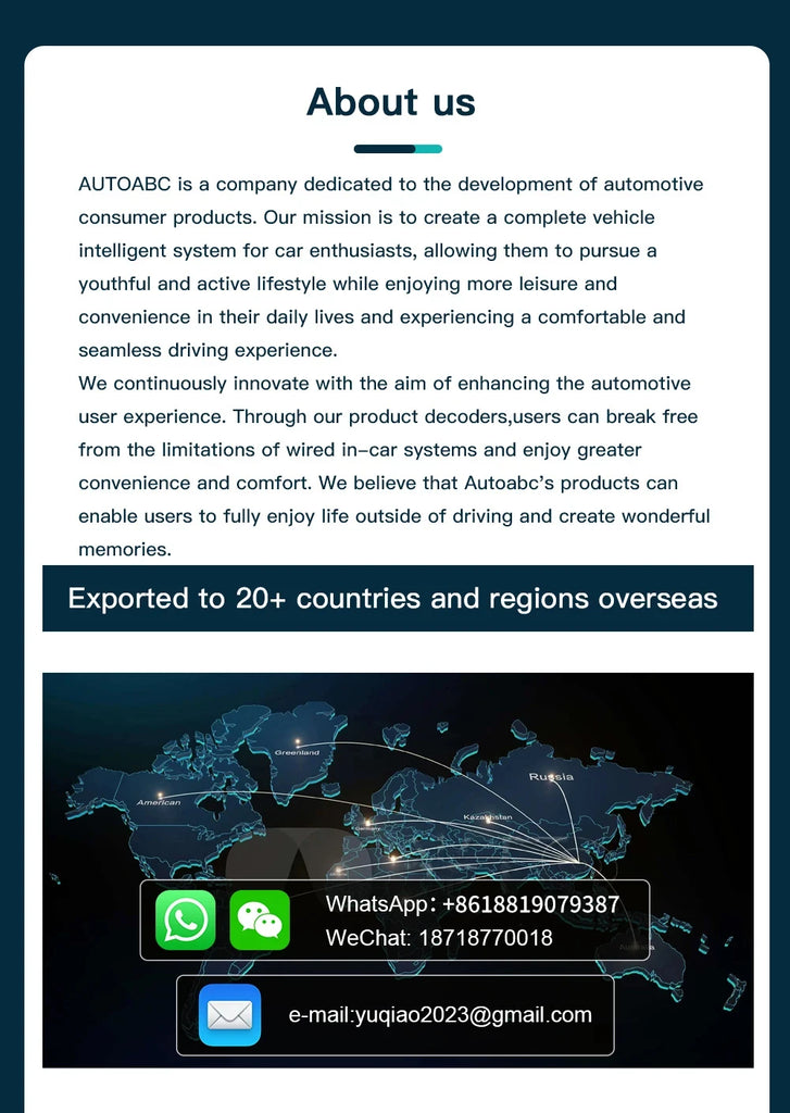 2025 New AUTOABC  Wireless Android Auto for Audi Car A8 2011-2017 Carplay Interface Mirror Link Air Play