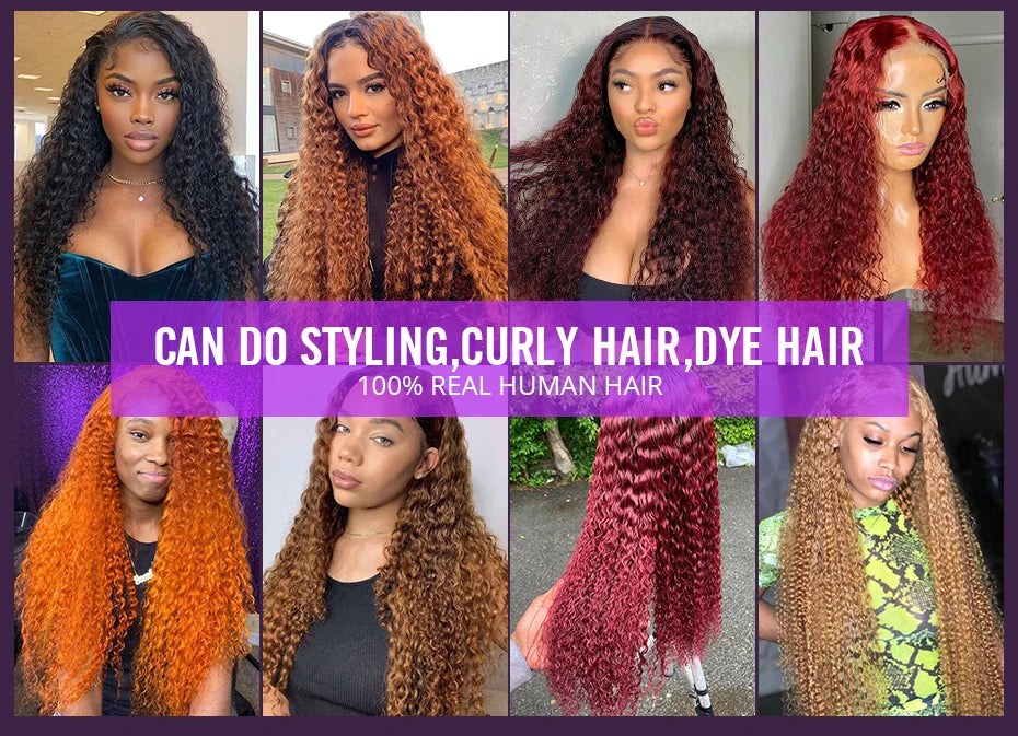 40 46 Inch Deep Wave 13x6 13x4 Hd Lace Front Human Hair Wig 250 Density Water Curly 360 Lace Frontal Wigs Human Hair For Women