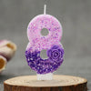 0 1 2 3 4 5 6 7 8 9 Birthday Candle 1 Years Purple Flower Birthday Candles for Cake Purple Children's Birthday Candle Decoration