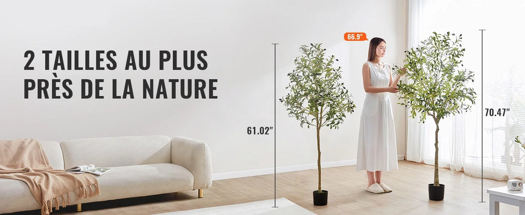 SucceBuy Artificial Olive Tree 4/5/6FT Tall Faux Plant Secure PE Material Anti-Tip Tilt Protection Low-Maintenance Tree for Home