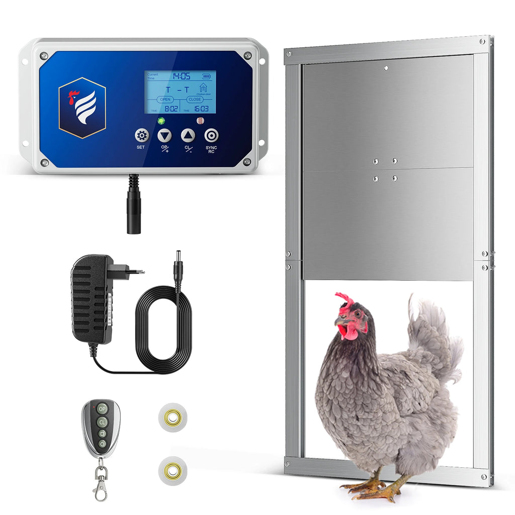Automatic Chicken Door,Chicken Door Control Box,Chicken Door with Remote Control and Timer and Light Sensitive,4kg Traction