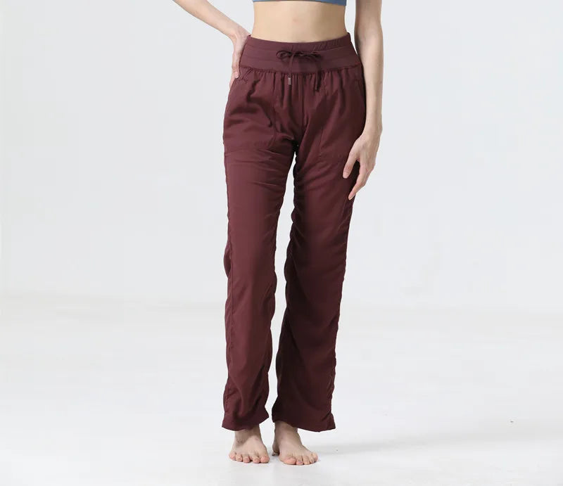 Women's New Folded Yoga Pants Super Soft Loose Micro Horn Fitness Commuter Leisure Sports cropped pants