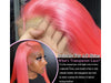 40 Inch Hot Pink Transparent Lace Front Wig Human Hair 13x6 Lace Frontal Wigs For Women Long Straight Colored Human Hair Wigs