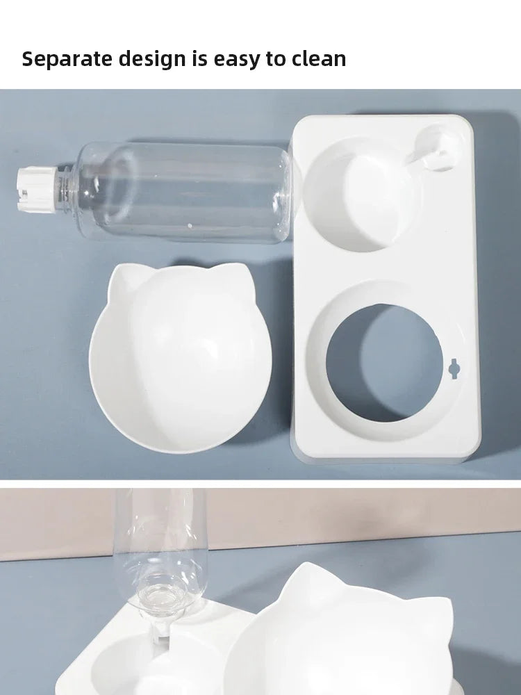 New Pet Bowl 15 Degrees Tilt to Protect Cervical Vertebrae Dog Food Bowl Automatic Drinking Feeder Pet Feeding Supplies