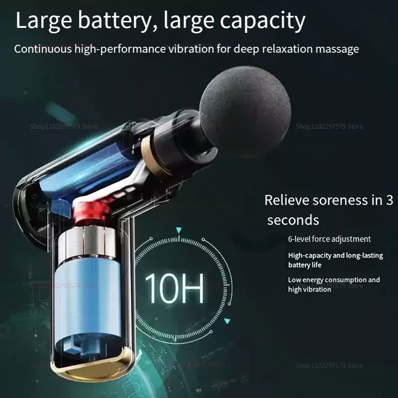 Fascial Massage Gun Electric Percussion Pistol Massager Body Neck Back Deep Tissue Muscle Relaxation Fitness Tool For Shoulder