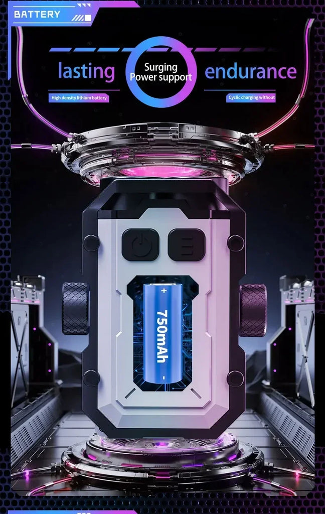 Mini LED Keychain Light Portable Magnetic EDC Flashlight Outdoor Camping Fishing Emergency Work Hat Clip Lamp With FingertipGyro