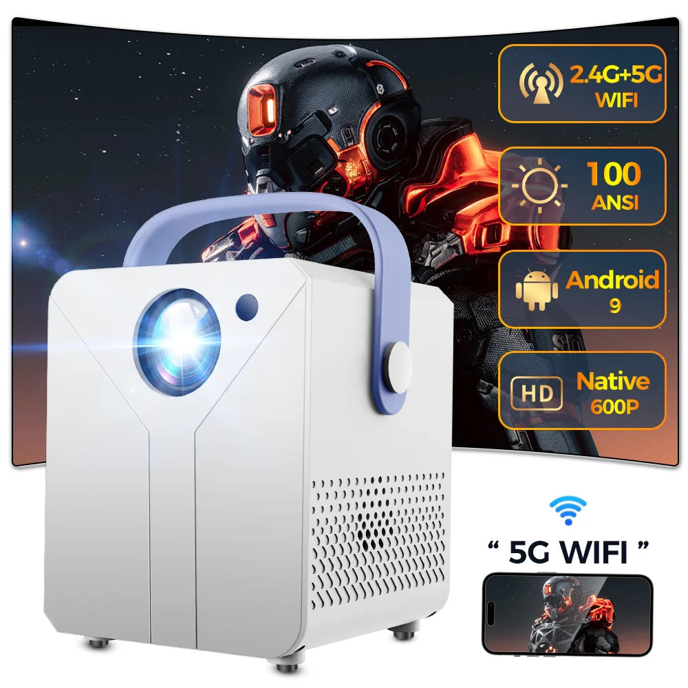 CY302 Mini Projector Android Smart Native 600P Support 1080P WIFI6 BT5.0 HDMI Home Movie Outdoor Projector Project Screen