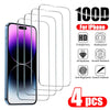 4PCS Full Cover Tempered Glass For iPhone 11 12 13 14 15 Pro Max Screen Protector For iPhone 11 12 13 14 15 Plus Glass Film
