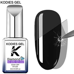 KODIES GEL NEW Super Shine Top Coat Gel Nail Polish UV Diamond Topcoat No Wipe Sealer Gel Finish Manicure Nail Art Salon Quality