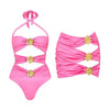 Sexy Starfish Bikini Set With Skirt Women Two-Pieces Swimsuit 2025 New High Fork Skirt Set Biquini Swimwear For Girl Clothing