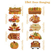 Happy Thanksgiving Day Door Banner Autumn Vine Wreath Dwarf Doll Ornament Gnomes Decorations for Home Tiered Tray Tabletop Decor