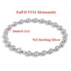NKHOG 5mm Full Moissanite Bubble Bracelets For Women 925 Sterling Silver Double Color Diamond Bangle Party Jewelry GRA Wholesale