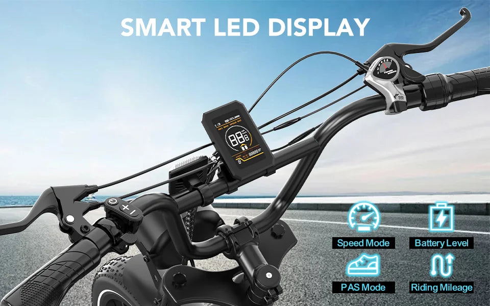 RCB 20'' E Bike, Electric Mountain Bike for Adults, Commuting Electric Bike with Removable 48V 15Ah Battery & APP, Range 40-60KM