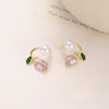 2pc French Tulip Flower Stud Earrings Light Luxury Imitation Pearl Earrings Women's Fashion Summer Female Ear Jewelry Party Gift