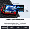 1/2 Units Zeee Lipo Battery 2S 7.4V 100C 5200mAh with Deans Connector for RC Car Truck Vehicle Buggy Losi RC Racing Models Parts