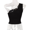 Women Sports Tank Tops Sexy Crop Tops Vest Casual Female One Shoulder Summer Outfits Tops Fitness Elastic