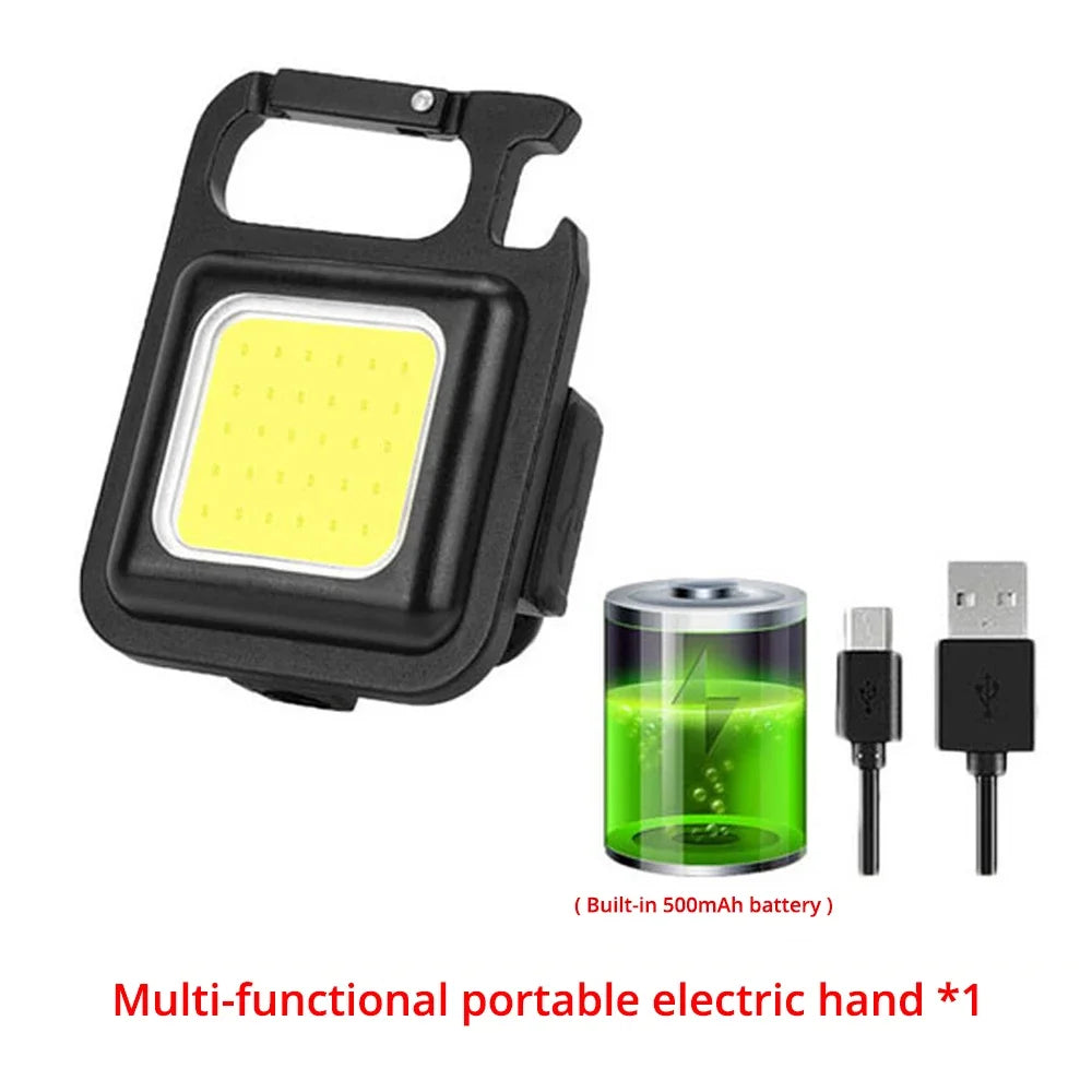 Mini Flashlight Keychain Carry LED Light Work High Power Flashlights Waterproof USB Charge Hard Lamp Outdoor Lighting Highlight