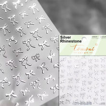 Load image into Gallery viewer, Lovely Gold Silver Black White Line Bowknot 3D Self Adhesive Nail Art Decorations Stickers Ribbon Cute Manicure Decals Wholesale