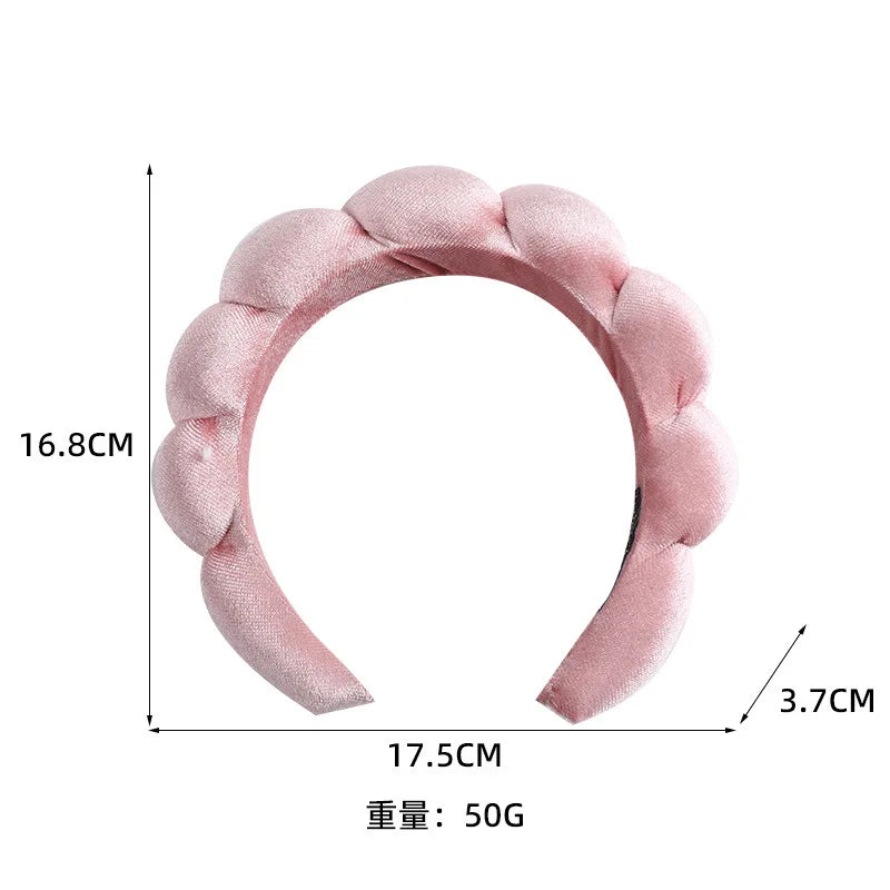 Velvet Hair Band High Skull Top Sponge Fried Dough Twists High Sense Hair Band Hair Accessories Solid Color Hair Band