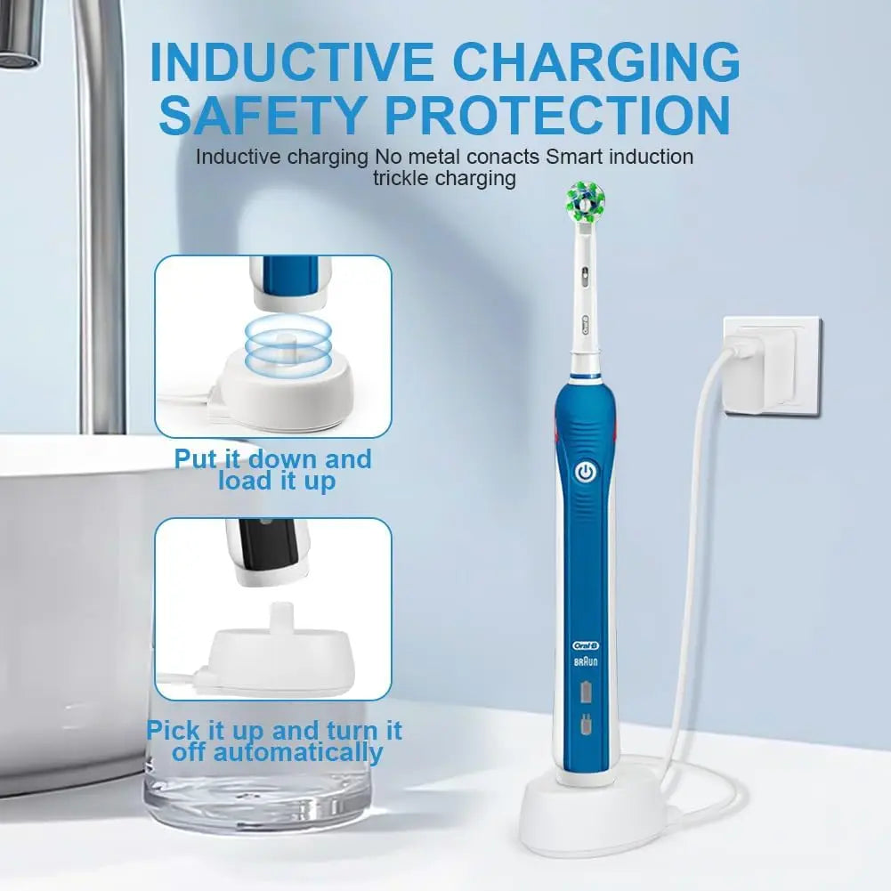 LISI USB Charger Fit for Oral-B Electric Toothbrush Safe Reliable Charging Base Compatible with Most Braun Electric Toothbrushes