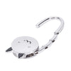 Black Cat Cartoon Foldable Silver Tone Handbag Hook Antislip Rubber Base