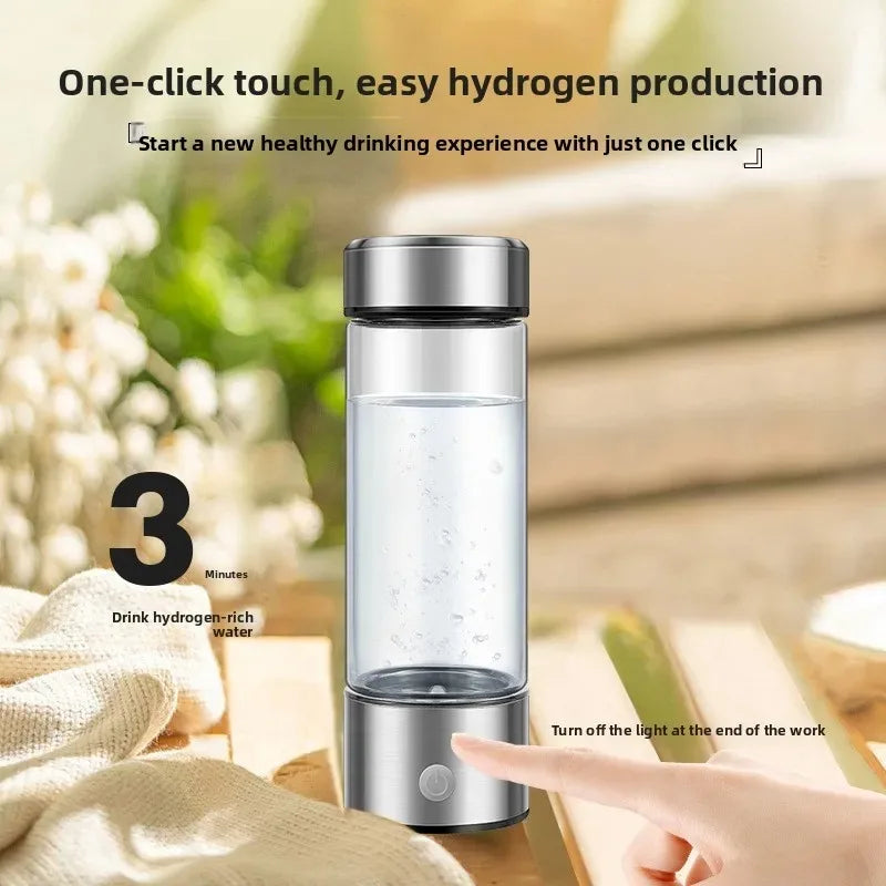 Portable Electric Hydrogen Generator Water Cup Filter Ionizer Maker Hydrogen-Rich Water Cup Anti-Aging Hydrogen Water Bottle