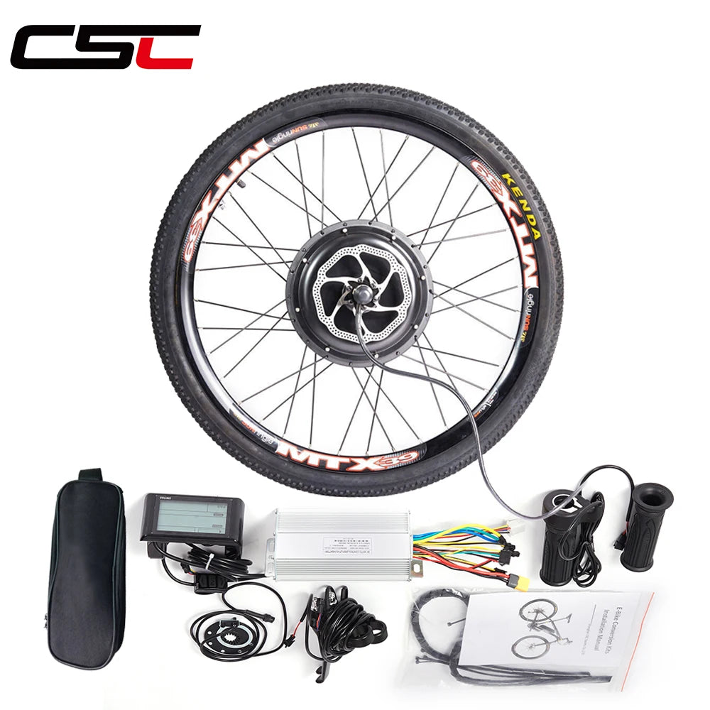 CSC Electric bike Conversion Kit Rear 48V 1000W 1500W hub Motor Wheel gearless 26" 27.5" 29inch SUN RINGLE rim for EBIKE